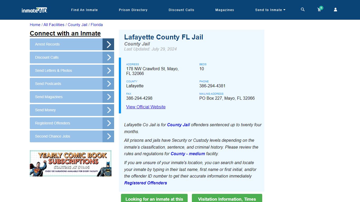 Lafayette County FL Jail - Inmate Locator